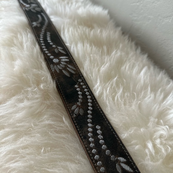Bed Stu Mohawk Distressed Brown Silver Leather Belt - Picture 7 of 14